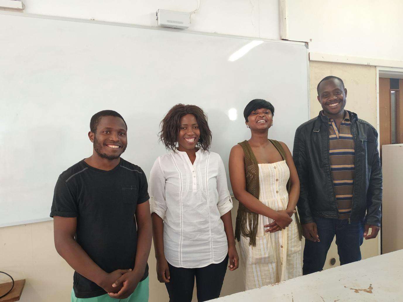 Students Group photo taken during Siphe’s (second from right)  visit to MSU
